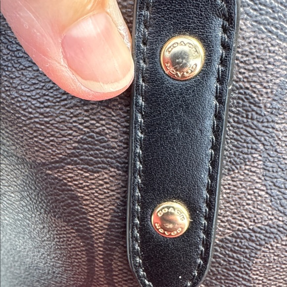 Coach Signature Brown and Black Carryall Tote - Picture 9 of 11